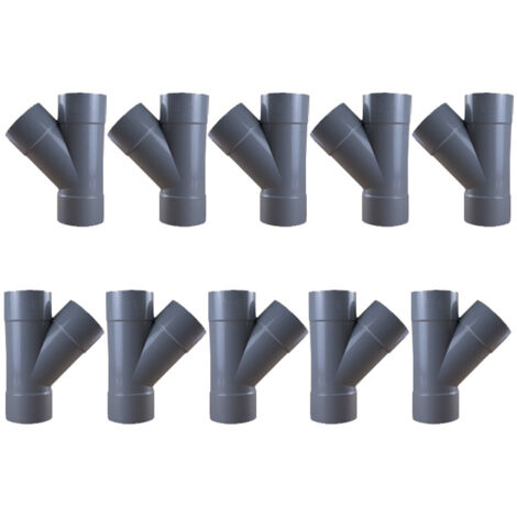 10 culottes PVC 45° Femelle Femelle Ø100 - First Plast (1/5)