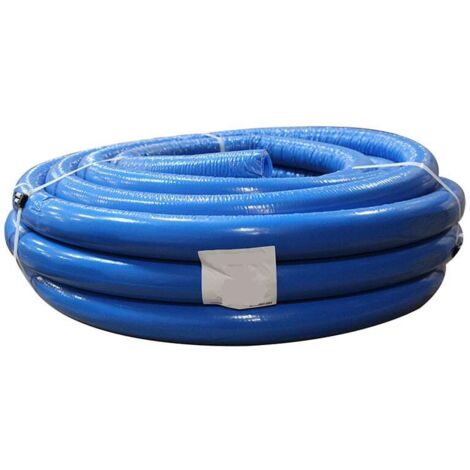 Tube PER prégainé isolé bleu Ø25 – 1 mètre – Gaine en polypropylène et mousse isolante – Normes ACS