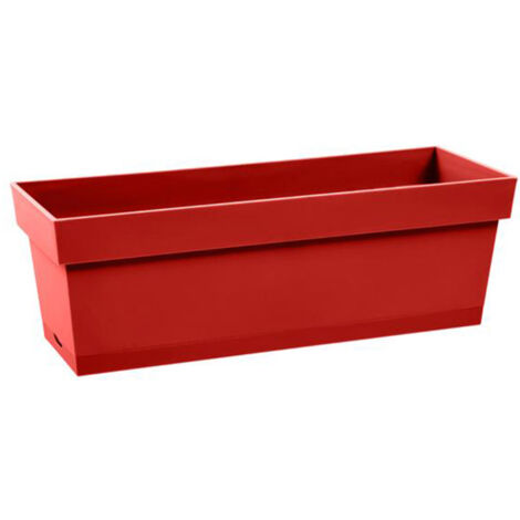 EDA – Jardinière Toscane 50x18x16,7cm 10L – Polypropylène rouge rubis – Résistante au gel et aux UV – Fabrication française