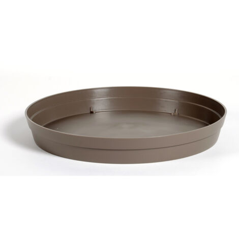 EDA – Soucoupe ronde Ø 54 cm en polypropylène – Résistante aux chocs et UV – Pour pot Ø 80 cm – Couleur taupe