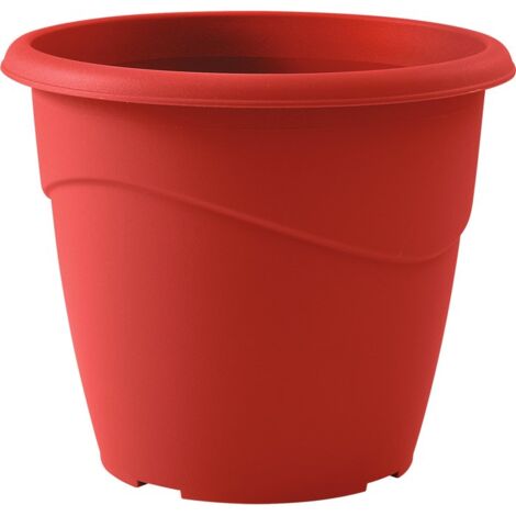 EDA – Pot de fleur Marina Ø30 x 25,5 cm – 10 litres – Rouge rubis – Résistant au gel et UV – Polypropylène durable