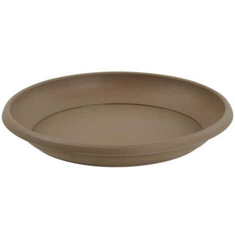 EDA – Soucoupe pour pot de fleur Ø17 cm – Compatibilité pot Ø20 cm – Polypropylène résistant au gel et UV – Couleur taupe
