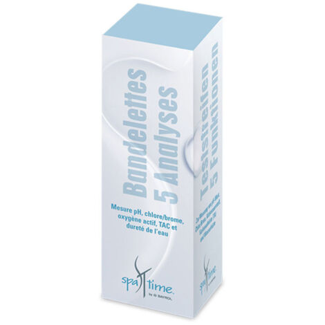 Bayrol – Bandelettes d'analyse de l'eau de piscine – Lot de 50 – 5 points d'analyse : pH, chlore, oxygène actif, alcalinité, dureté (1/6)