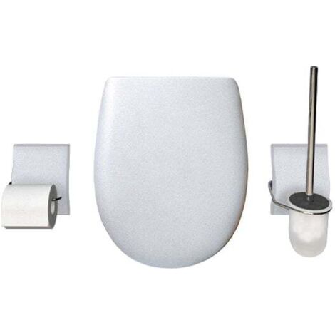 Set OLFA accessoires WC Argent Métal Descente assistée et déclipsable (1/3)