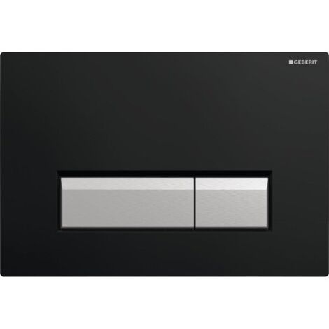 Geberit – Plaque de commande WC Sigma 40 DuoFresh – Finition métal noir – Filtration d'odeur intégrée – Installation sans outil – Dimensions 266x182mm
