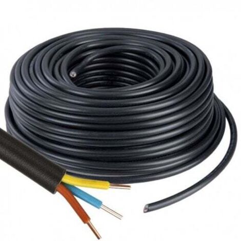 Arcanaute – Câble électrique 4G1,5 mm² vendu au mètre – Conducteurs en PVC noir pour chantiers humides – Résistant aux UV et à l'humidité
