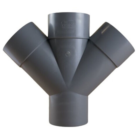 First Plast – Culotte PVC double parallèle 45° Mâle Femelle Ø100 – Raccord d'évacuation résistant – Taux d'expansion supérieur à 800% sous chaleur (1/4)