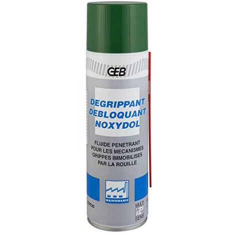 GEB – Dégrippant débloquant Noxydol aérosol 500ml – Efficace pour boulons, vis et câbles – Insensible au froid et insoluble dans l'eau