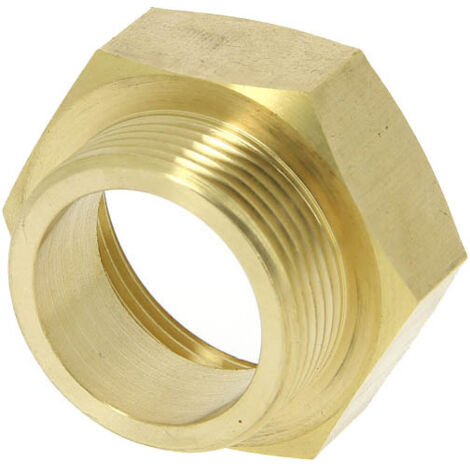 Anquier – Réduction laiton femelle 1"1/2 mâle 1"1/4 – Raccord à visser – Filetage 40-33 – Longueur filetage 14 mm