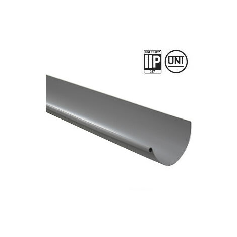 Gouttière demi-ronde PVC développé 25 cm gris 4 m INTERPLAST, 291851, Matériaux et Gros oeuvre