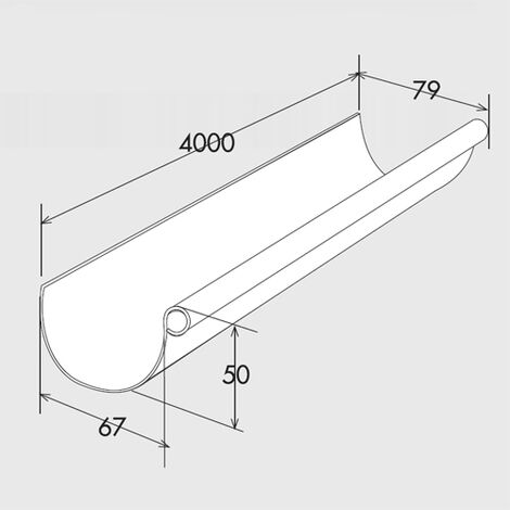 Gouttière PVC demi-ronde à coller Blanc Nicoll, dev 33 cm long. 4m