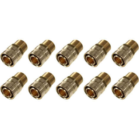 Lot de 10 Raccords PER à glissement Ø12 - Mâle 3/8" (12/17) - IBP Bänninger