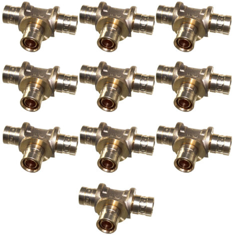 Ibp Bänninger – Lot de 10 tés PER à glissement égal Ø16 – Raccord plomberie – Fixation rapide – Pour installations en milieu humide