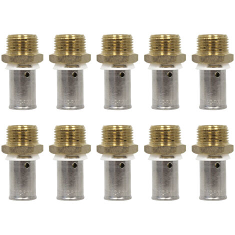 Ibp Bänninger – Lot de 10 raccords PER à sertir Ø12x1,1 – Mâle 3/8' (12/17) – Pour systèmes sanitaires et de chauffage – Qualité professionnelle
