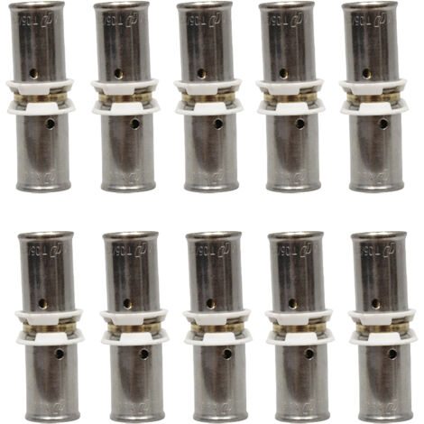 Lot de 10 raccords Manchon PER à sertir égal Ø12x1,1- IBP Bänninger