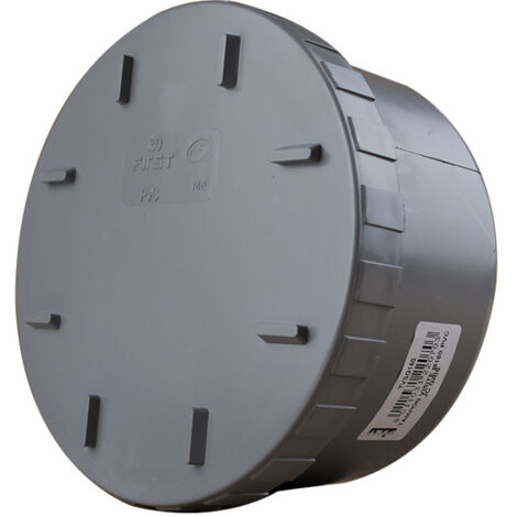 First Plast – Tampon de visite PVC mâle Ø160 – Raccord à coller pour évacuation eaux sanitaires – Conforme NF EN 1329-1 – Installation selon NF DTU 60.32/60.33