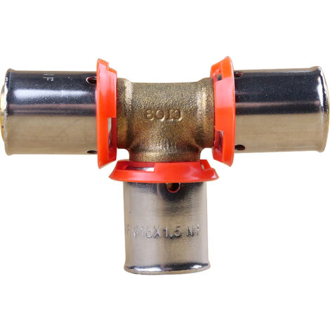 Ibp Bänninger – Té à sertir égal Ø16mm – Raccord PER – Filetage 1,5 – Installation avec pince à sertir radial – Approuvé CSTB