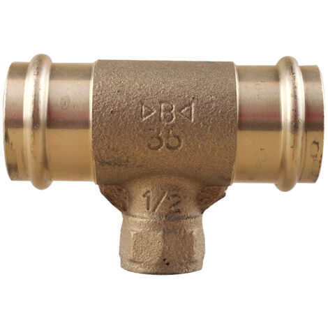 Raccord laiton à sertir et à visser - Té Femelle Femelle Femelle 35 x 1/2" (15/21) x 35 (1/3)