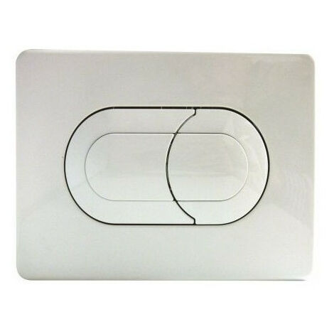 Plaque de commande 3/6L SALINA pneumatique double débit - blanche (1/2)