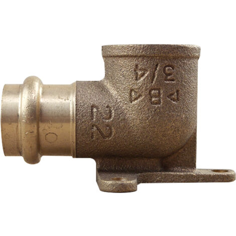 Raccord laiton à sertir - Coude applique FF Ø22x3/4"(20/27) (1/4)