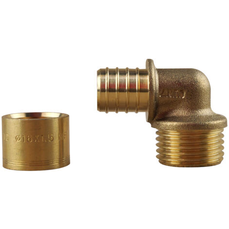 Coude PER à glissement Ø16 - Mâle 1/2" (15/21) - IBP Bänninger