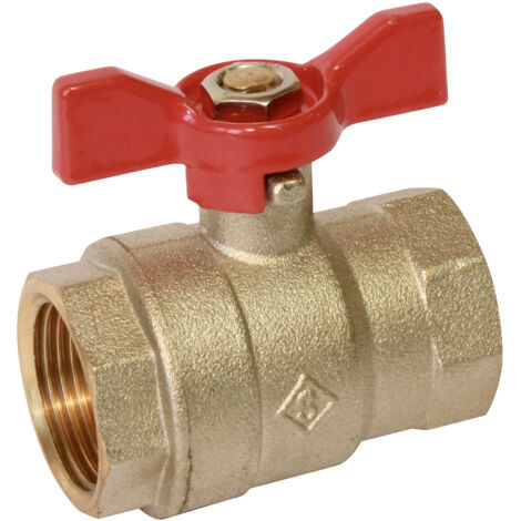 Vanne à sphère PN30 Passage intégral ACS Papillon rouge F/F 1/2'(15x21) SOMATHERM (1/5)