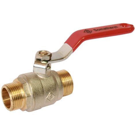 Somatherm – Vanne à sphère PN30 passage intégral 3/8'' mâle – Pression 30 bar – Corps laiton CW617N – Étanchéité avec doubles joints toriques (1/2)