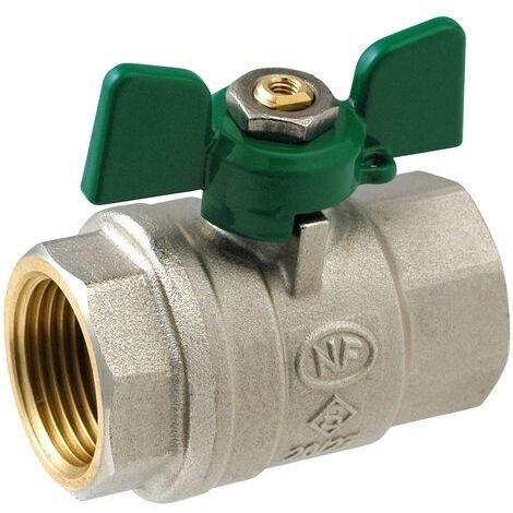 Vanne à sphère Passage Intégral NF PN25 ACS Papillon Vert F/F 1/2" (15/21) SOMATHERM (1/3)