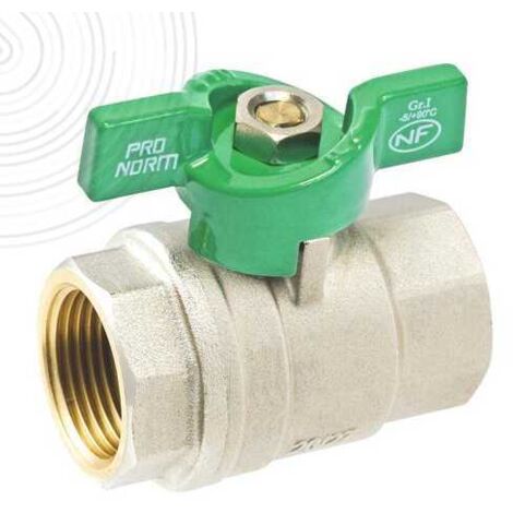 Vanne à sphère Passage Intégral NF PN25 ACS Papillon Vert F/F 3/8" (12/17) SOMATHERM (1/2)