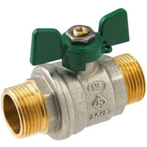 Vanne à sphère NF PN25 Passage Intégral ACS Papillon Vert M/M 1/2" (15/21) SOMATHERM (1/3)