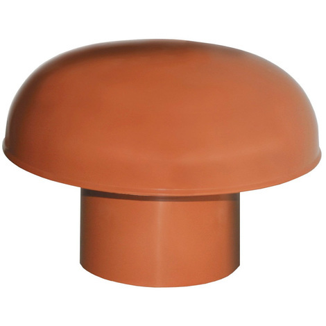 Chapeau de ventilation PVC sans moustiquaire - Rouge tuile - Ø125mm