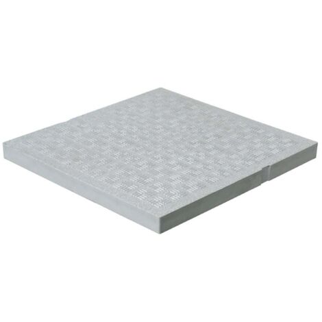 Tampon de sol léger PVC anti-choc 284 x 284 mm - 24,00 KN - Gris - First Plast (1/3)