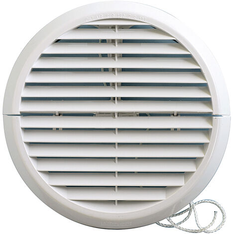Grille ventilation ronde PVC IN OUT + moustiquaire Øext:170mm Øtube:100 à  140mm
