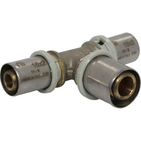 Raccord multicouche à sertir TH - Té inégal Ø16x2,0 - Ø20x2,0 - Ø16x2,0 - Arcanaute (1/5)