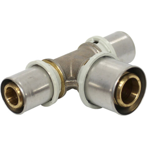 Raccord multicouche à sertir TH - Té inégal Ø20x2,0 - Ø26x3,0 - Ø20x2,0 - Arcanaute (1/5)