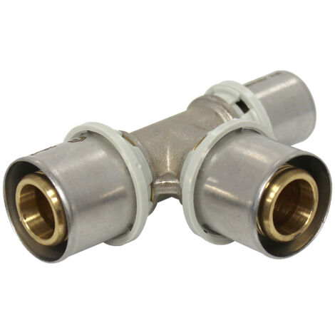 Raccord multicouche à sertir TH - Té inégal Ø26x3,0 - Ø26x3,0 - Ø20x2,0 - Arcanaute (1/5)