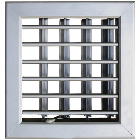 Grille de ventilation verticale Nicoll à persiennes avec moustiquaire -  Extérieur - 150 x 300 mm - Aluminium gris