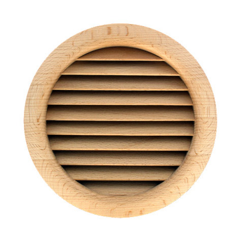 Grille ventilation ronde bois à encastrer Ø extérieur 130mm - Ø de perçage  125mm Sapin
