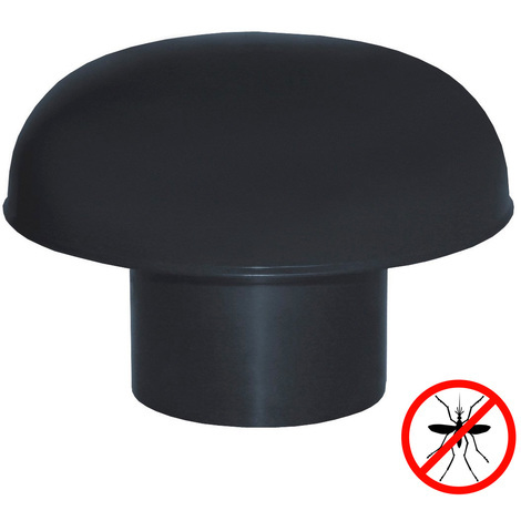 Chapeaux de ventilation PVC avec moustiquaire - Ardoise - Ø160mm