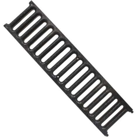 First Plast – Grille renforcée pour caniveau 130 mm – PVC anti-choc noir – Longueur 500 mm – Résistance 7800 KG