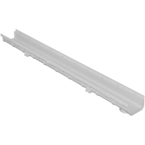 First Plast – Caniveau d'évacuation emboîtable PVC 100 x 55 x 1000 mm – Sortie Ø40-63 mm – Norme EN1433:2008 – Ajustable tous les 10 cm