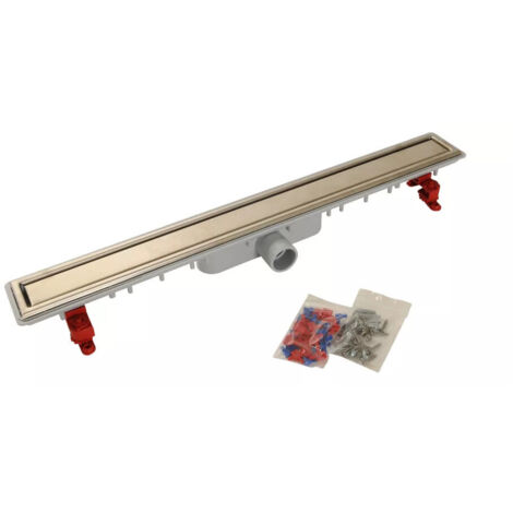 Nicoll – Caniveau de douche 790x95mm D40mm SICANFH80R – Inox 304 et PVC – Design grille réversible – Débit 0,44 l/s pour douches à l'italienne