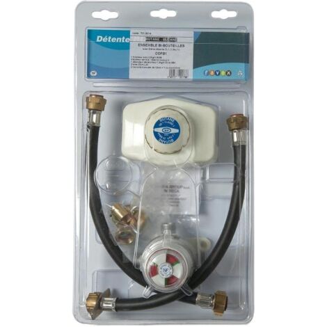 Favex – Coffret bi-bouteilles butane 70190142 – Compatible avec gaz propane – Pour espaces confinés – Utilisation professionnelle