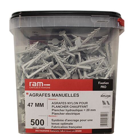 500 agrafes manuelles plancher chauffant - Longeur 47 mm - RAM (1/3)