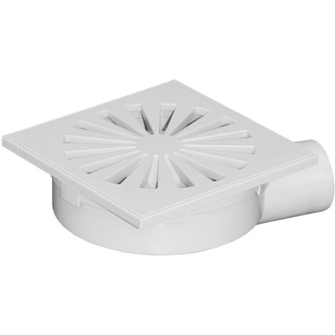 First Plast – Siphonette 150x150mm sortie horizontale Ø50 – Débit 40L/min – Hauteur 70mm – Conforme norme UNI EN 1253