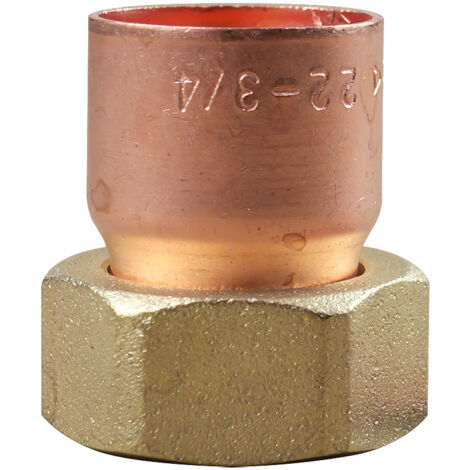 Ibp Bänninger – Raccord laiton douille droite écrou prisonnier 3/4" (20/27) – Tube cuivre Ø22mm – A visser et souder sur tube cuivre (1/3)