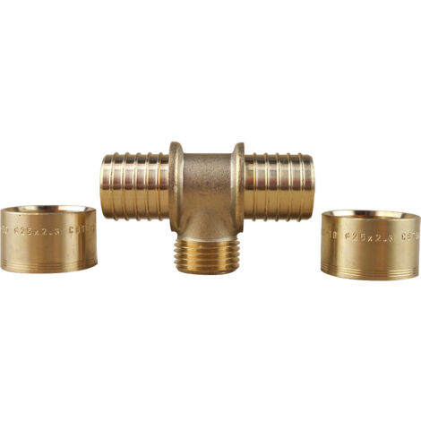 Té à glissement PER Ø25 - Mâle 1/2" (15/21) - PER Ø25 - IBP Bänninger (1/2)