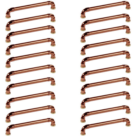 Lot de 20 Poignées de meuble cuivre "Industriel" - Entraxe 160 mm - Ø12 mm - Arcanaute (1/3)