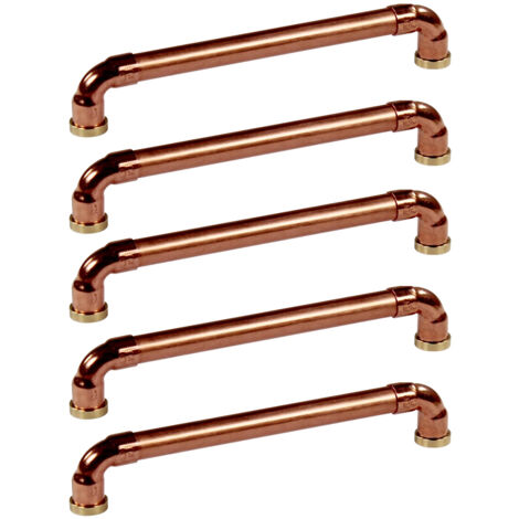 Lot de 5 Poignées de meuble cuivre "Industriel" - Entraxe 160 mm - Ø12 mm - Arcanaute (1/3)