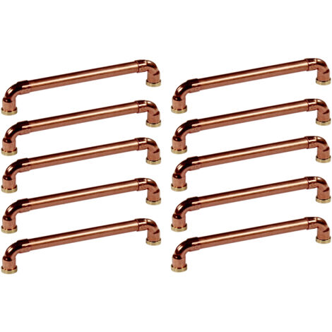 Lot de 10 Poignées de meuble cuivre "Industriel" - Entraxe 160 mm - Ø12 mm - Arcanaute (1/3)